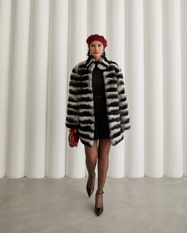 Chinchilla Long Noir Blanc